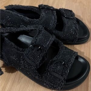 Zara Black Kids Sandals with Buckle Straps